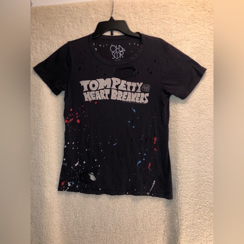 CHASOR Womens gray distressed T-shirt “Tom Petty and the heart breakers”
